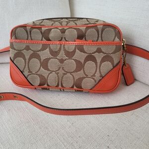 Coach Brown and Orange Crossbody Bag